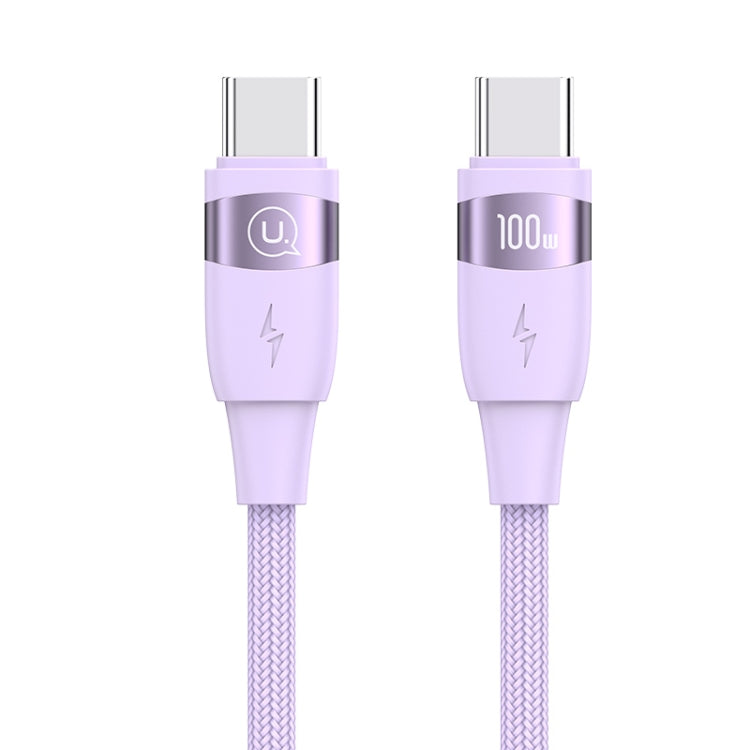 USAMS US-SJ633 U85 2m Type-C to Type-C PD100W Aluminum Alloy Fast Charging & Data Cable(Purple) - USB-C & Type-C Cable by USAMS | Online Shopping UK | buy2fix