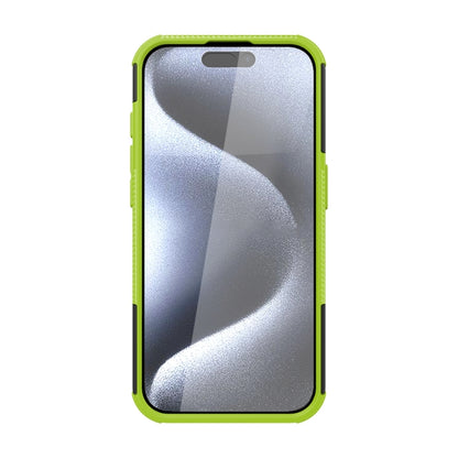 For  iPhone 15 Pro Max Tire Texture TPU + PC Phone Case with Holder(Green) - iPhone 15 Pro Max Cases by buy2fix | Online Shopping UK | buy2fix