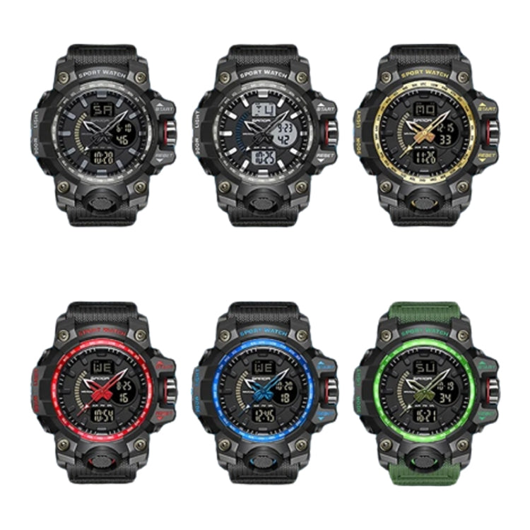 SANDA 3132 Men Multifunctional Waterproof Luminous Sports Watch(Black White) - Silicone Strap Watches by SANDA | Online Shopping UK | buy2fix