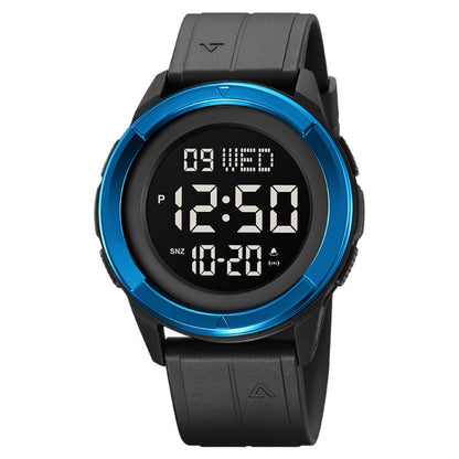 SKMEI 2047 Multifunctional Men 50M Waterproof Sports Digital Wrist Watch(Blue+Black) - Silicone Strap Watches by SKMEI | Online Shopping UK | buy2fix