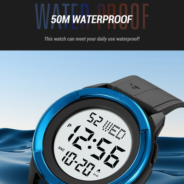 SKMEI 2047 Multifunctional Men 50M Waterproof Sports Digital Wrist Watch(Blue+Black) - Silicone Strap Watches by SKMEI | Online Shopping UK | buy2fix