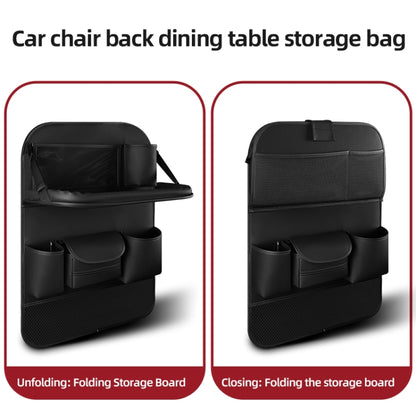 4041 Napa Texture Leather Car Seat Back Storage Bag Folding Dining Table(Black) - Stowing Tidying by buy2fix | Online Shopping UK | buy2fix