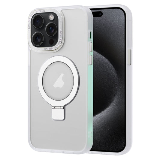 For iPhone 15 Pro Max Skin Feel MagSafe Magnetic Holder Phone Case(Matte White) - iPhone 15 Pro Max Cases by buy2fix | Online Shopping UK | buy2fix