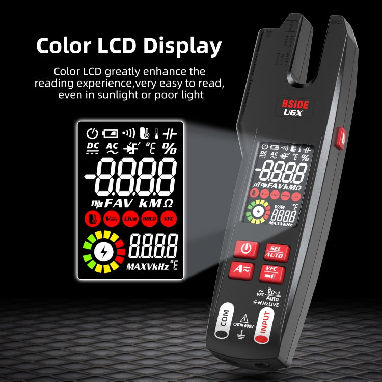 BSIDE U6X AC/DC Clamp-on Infrared Temperature Measurement Multimeter - Digital Multimeter by BSIDE | Online Shopping UK | buy2fix