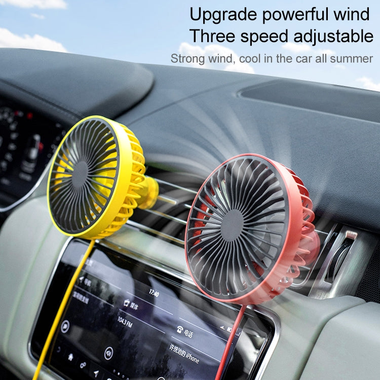 F829 Portable Car Air Outlet Electric Cooling Fan with LED Light(Yellow) - Heating & Fans by buy2fix | Online Shopping UK | buy2fix