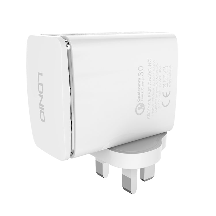 LDNIO A1301Q 2 in 1 18W QC3.0 USB Interface Travel Charger Mobile Phone Charger with Micro USB Data Cable, UK Plug - USB Charger by LDNIO | Online Shopping UK | buy2fix