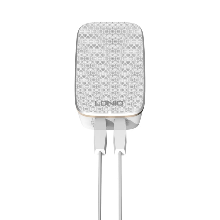 LDNIO A2204 2 in 1 12W Dual USB Interface Travel Charger Mobile Phone Charger with 8 Pin Data Cable, AU Plug - USB Charger by LDNIO | Online Shopping UK | buy2fix