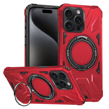 For iPhone 15 Pro MagSafe Magnetic Shockproof Phone Case with Ring Holder(Red) - iPhone 15 Pro Cases by buy2fix | Online Shopping UK | buy2fix