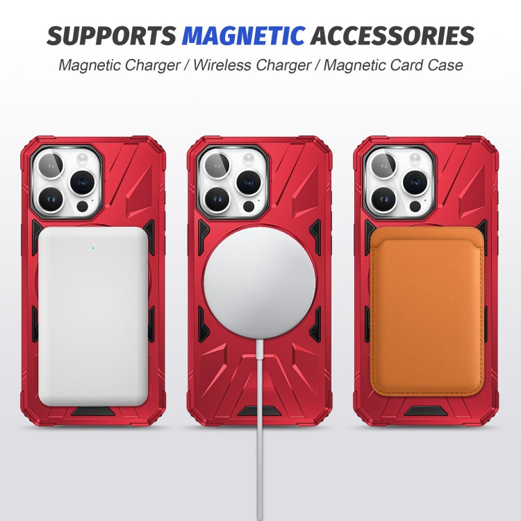 For iPhone 15 Pro MagSafe Magnetic Shockproof Phone Case with Ring Holder(Red) - iPhone 15 Pro Cases by buy2fix | Online Shopping UK | buy2fix