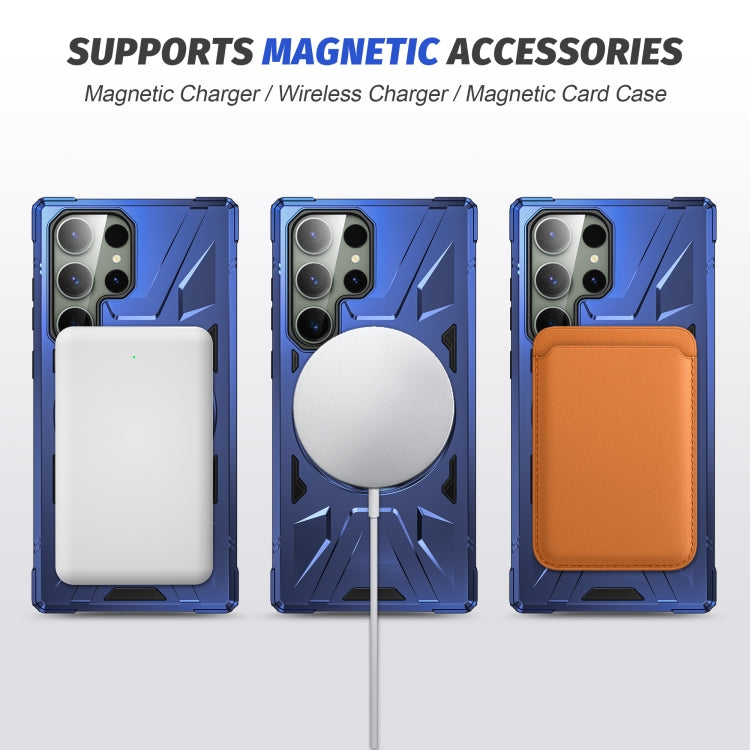 For Samsung Galaxy S24+ 5G MagSafe Magnetic Shockproof Phone Case with Ring Holder(Navy Blue) - Galaxy S24+ 5G Cases by buy2fix | Online Shopping UK | buy2fix