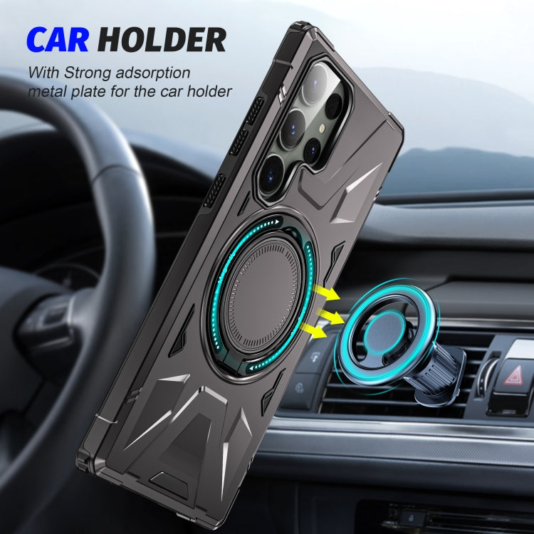 For Samsung Galaxy S24+ 5G MagSafe Magnetic Shockproof Phone Case with Ring Holder(Dark Grey) - Galaxy S24+ 5G Cases by buy2fix | Online Shopping UK | buy2fix