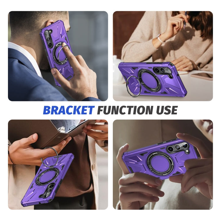 For Samsung Galaxy S24 5G MagSafe Magnetic Shockproof Phone Case with Ring Holder(Purple) - Galaxy S24 5G Cases by buy2fix | Online Shopping UK | buy2fix