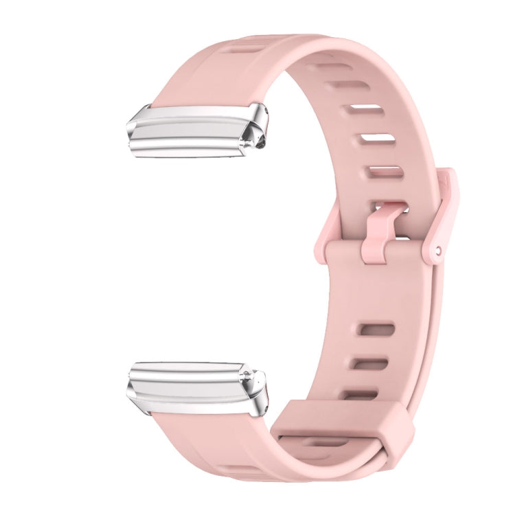 For Redmi Watch 3 Lite / Watch 3 Active Mijobs Flat Hole Breathable TPU Watch Band(Pink+Silver) - Watch Bands by MIJOBS | Online Shopping UK | buy2fix