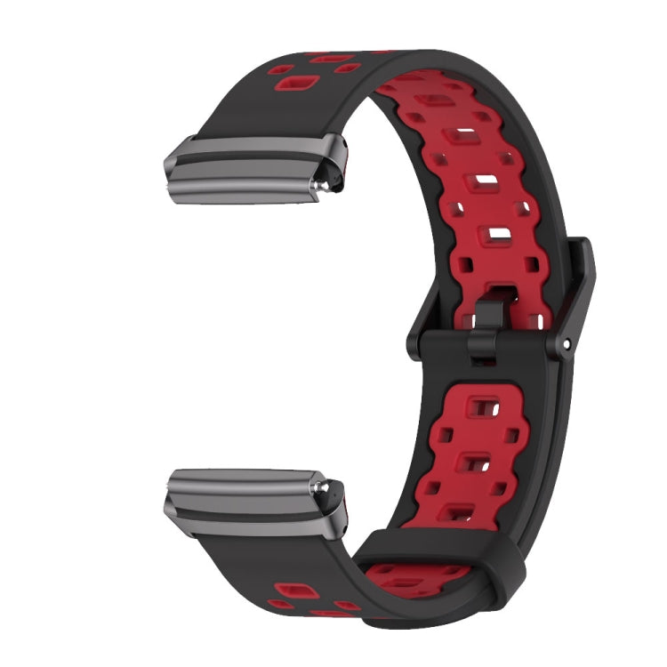 For Redmi Watch 3 Lite / Watch 3 Active Mijobs Square Hole Breathable TPU Watch Band(Black Red) - Watch Bands by MIJOBS | Online Shopping UK | buy2fix