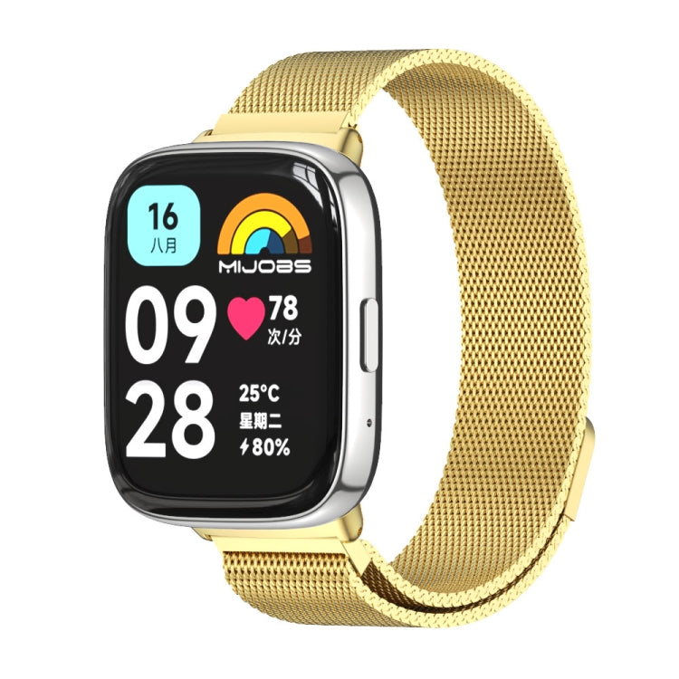 For Redmi Watch 3 Lite / Watch 3 Active Mijobs Milan Magnetic Metal Watch Band(Gold) - Watch Bands by MIJOBS | Online Shopping UK | buy2fix