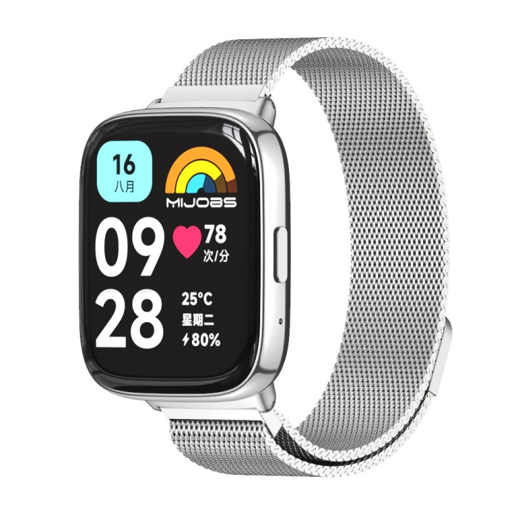 For Redmi Watch 3 Lite / Watch 3 Active Mijobs Milan Magnetic Metal Watch Band(Silver) - Watch Bands by MIJOBS | Online Shopping UK | buy2fix