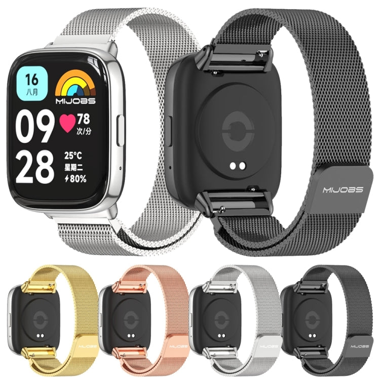 For Redmi Watch 3 Lite / Watch 3 Active Mijobs Milan Magnetic Metal Watch Band(Silver) - Watch Bands by MIJOBS | Online Shopping UK | buy2fix