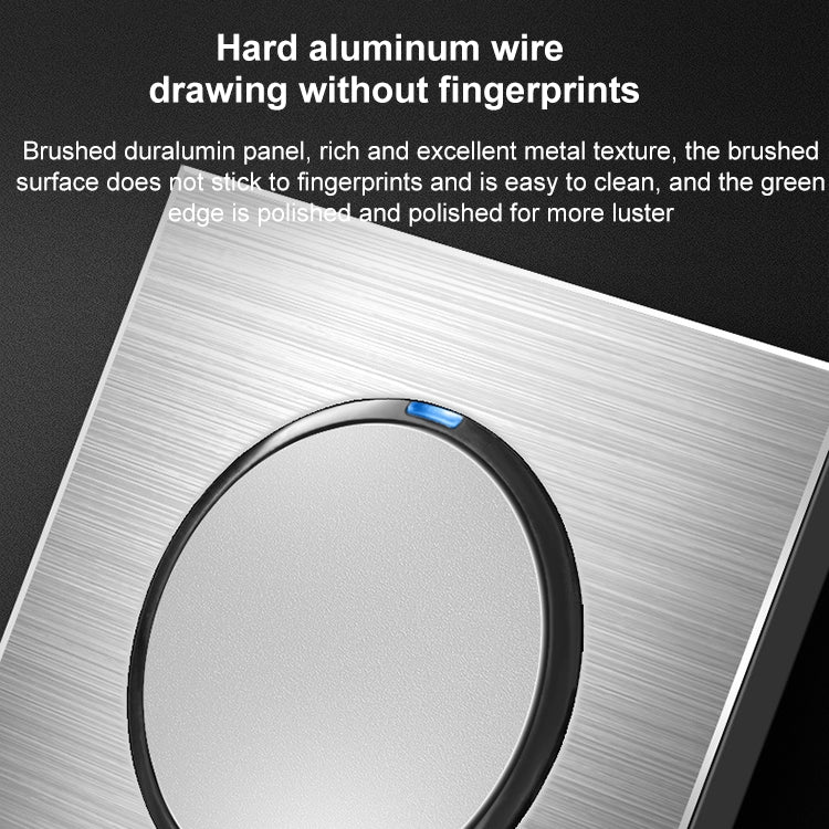 86mm Gray Aluminum Wire Drawing LED Switch Panel, Style:Triple Open Dual Control -  by buy2fix | Online Shopping UK | buy2fix