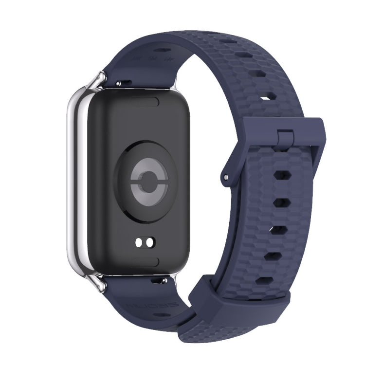 For Xiaomi Smart Band 9 Pro / 8 Pro Mijobs Honeycomb Texture Silicone Watch Band(Midnight Blue Silver) - Watch Bands by MIJOBS | Online Shopping UK | buy2fix