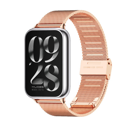 For Xiaomi Smart Band 9 Pro / 8 Pro Mijobs Milan Buckle Stainless Steel Watch Band(Rose Gold) - Watch Bands by MIJOBS | Online Shopping UK | buy2fix