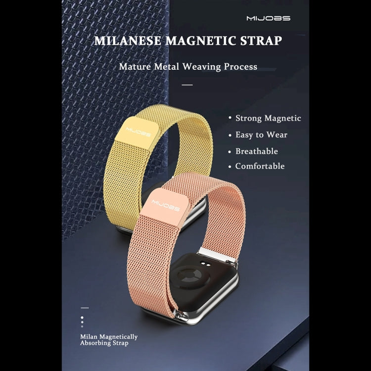 For Xiaomi Smart Band 9 Pro / 8 Pro Mijobs Milan Buckle Stainless Steel Watch Band(Rose Gold) - Watch Bands by MIJOBS | Online Shopping UK | buy2fix