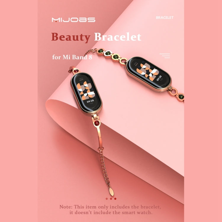 For Xiaomi Mi Band 8 / 9 / 9 NFC Mijobs Ruyi Beauty Bracelet Watch Band(Rose Gold Green) - Watch Bands by MIJOBS | Online Shopping UK | buy2fix