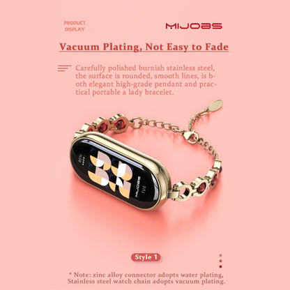 For Xiaomi Mi Band 8 / 9 / 9 NFC Mijobs Mermaid Beauty Bracelet Watch Band(Rose Gold Green) - Watch Bands by MIJOBS | Online Shopping UK | buy2fix