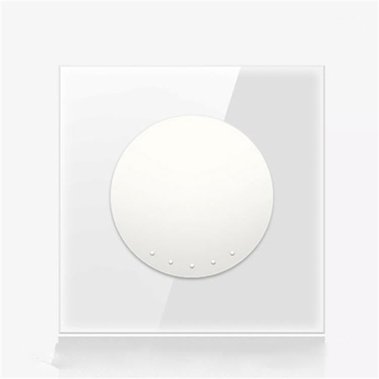 86mm Round LED Tempered Glass Switch Panel, White Round Glass, Style:One Open Multiple Control -  by buy2fix | Online Shopping UK | buy2fix