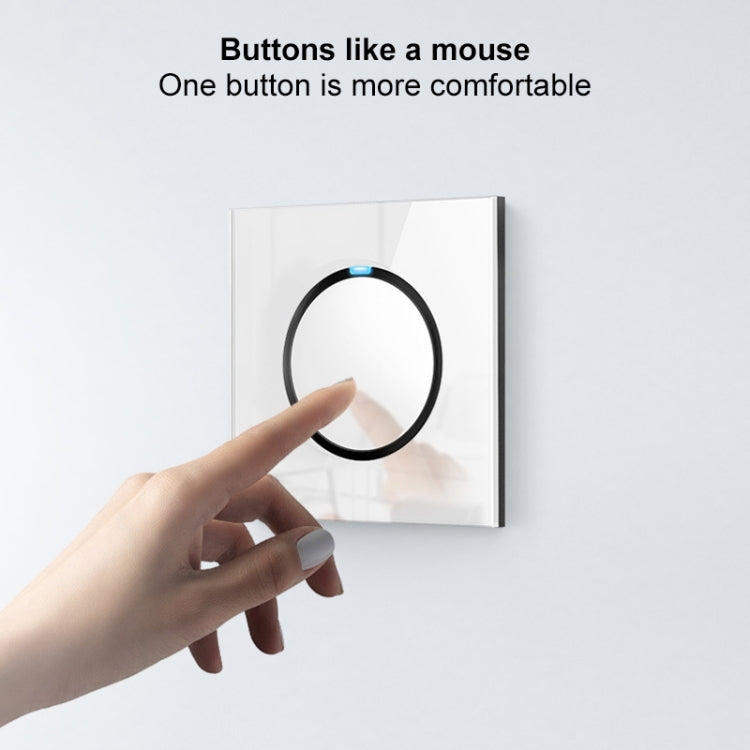 86mm Round LED Tempered Glass Switch Panel, White Round Glass, Style:One Billing Control -  by buy2fix | Online Shopping UK | buy2fix