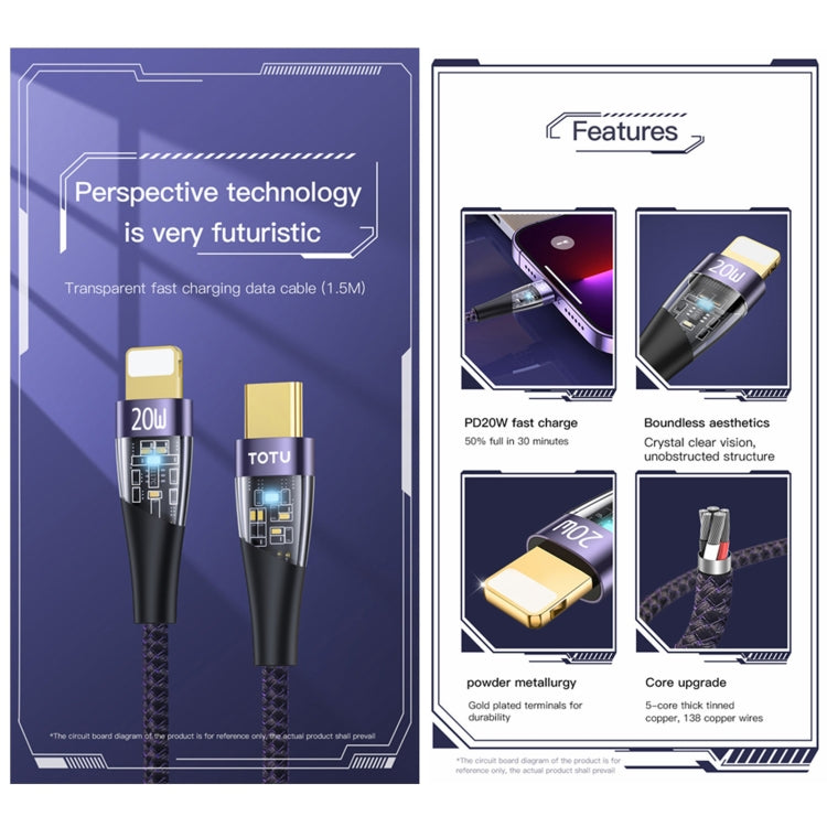 TOTU BT-018 Ming Series PD 60W Type-C to Type-C Fast Charging Data Cable, Length:1.5m(Black) - USB-C & Type-C Cable by TOTUDESIGN | Online Shopping UK | buy2fix