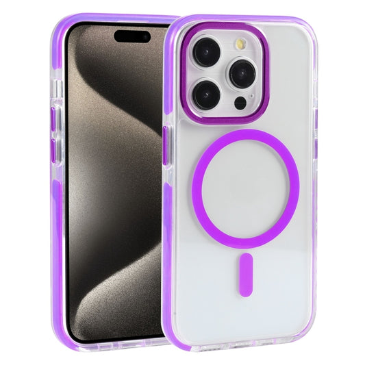 For iPhone 15 Pro Max Mutural Cushion Series MagSafe Magnetic Phone Case(Purple) - iPhone 15 Pro Max Cases by Mutural | Online Shopping UK | buy2fix