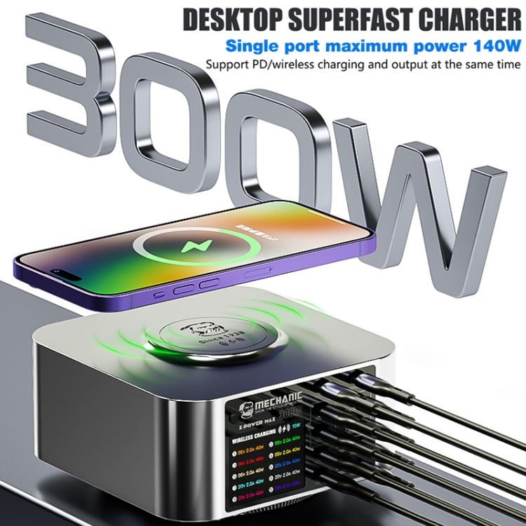 Mechanic X-Power Series Multiport Digital Display USB Charger Station with Wireless Charging, Total Power:200W(US Plug) - Dock Charger by MECHANIC | Online Shopping UK | buy2fix