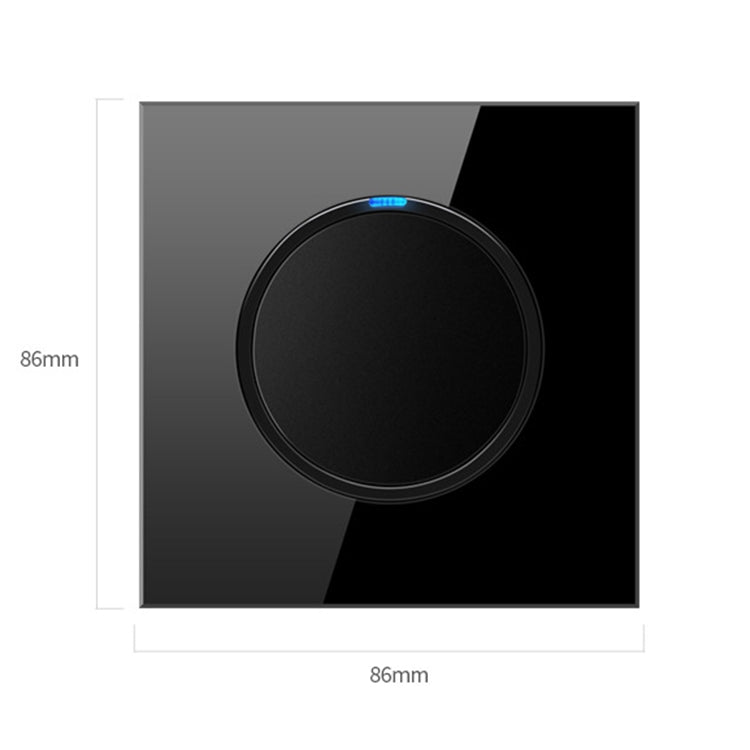 86mm Round LED Tempered Glass Switch Panel, Black Round Glass, Style:Telephone-Computer Socket -  by buy2fix | Online Shopping UK | buy2fix