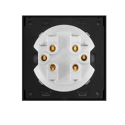 86mm Round LED Tempered Glass Switch Panel, Gray Round Glass, Style:Telephone-Computer Socket -  by buy2fix | Online Shopping UK | buy2fix