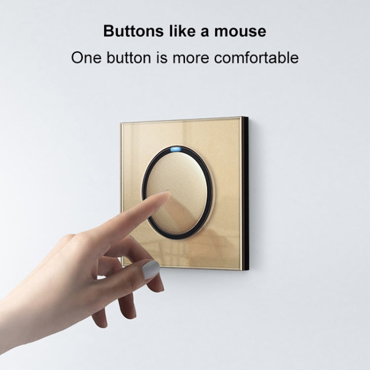 86mm Round LED Tempered Glass Switch Panel, Gold Round Glass, Style:Four Open Dual Control - Consumer Electronics by buy2fix | Online Shopping UK | buy2fix