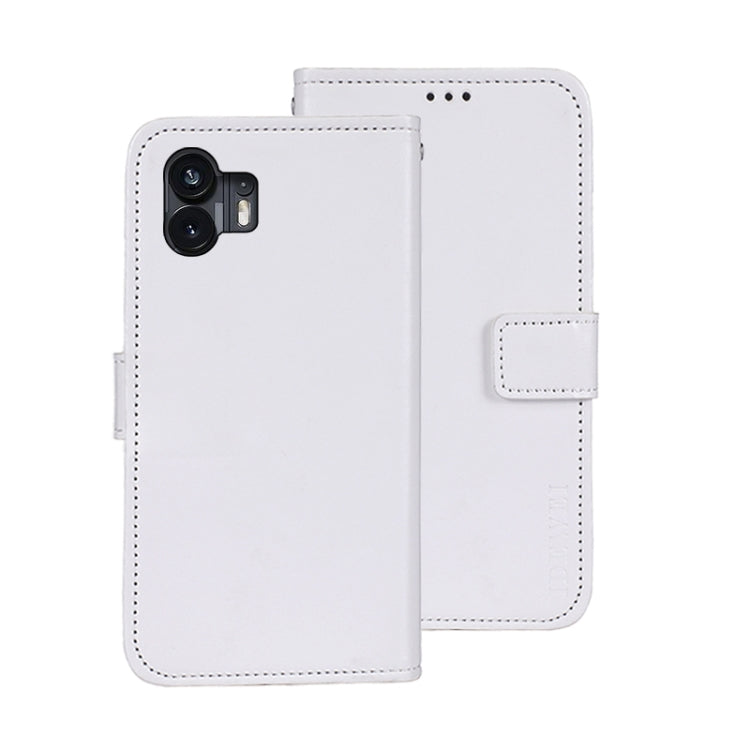 For Nothing Phone 2 idewei Crazy Horse Texture Leather Phone Case with Holder(White) - More Brand by idewei | Online Shopping UK | buy2fix