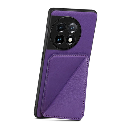 For OnePlus Ace 2 Pro 5G Denior Imitation Calf Leather Back Phone Case with Holder(Purple) - OnePlus Cases by Denior | Online Shopping UK | buy2fix