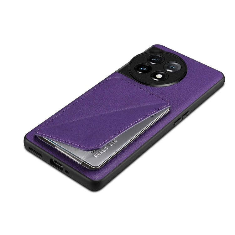 For OnePlus Ace 2 Pro 5G Denior Imitation Calf Leather Back Phone Case with Holder(Purple) - OnePlus Cases by Denior | Online Shopping UK | buy2fix