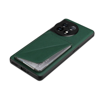 For OnePlus Nord CE 3 5G / OPPO K11 Denior Imitation Calf Leather Back Phone Case with Holder(Green) - OnePlus Cases by Denior | Online Shopping UK | buy2fix