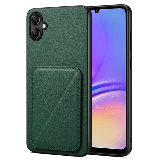 For Samsung Galaxy A05G Denior Imitation Calf Leather Back Phone Case with Holder(Green) - Galaxy Phone Cases by Denior | Online Shopping UK | buy2fix