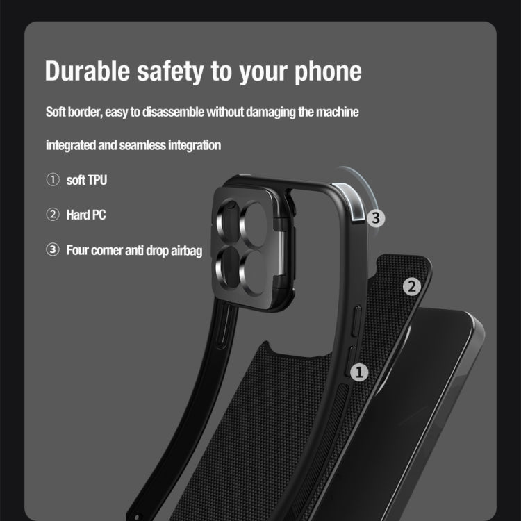 For Xiaomi 14 Pro NILLKIN Textured Prop Lens Protection Holder Nylon Precise Hole Phone Case(Black) - 14 Pro Cases by NILLKIN | Online Shopping UK | buy2fix