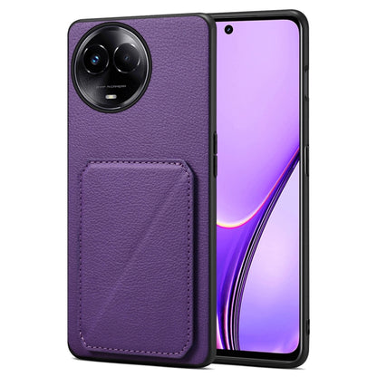 For Realme Narzo 60X / 11 5G / 11x Denior Imitation Calf Leather Back Phone Case with Holder(Purple) - Realme Cases by Denior | Online Shopping UK | buy2fix