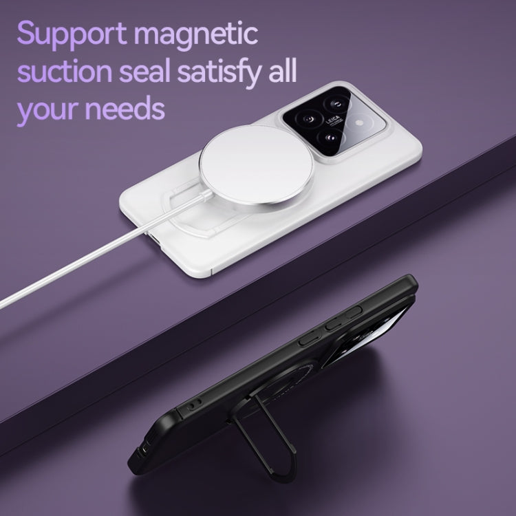 For Xiaomi 14 Pro Matte Magsafe Magnetic Phone Case with Trolley Holder(Night Purple) - 14 Pro Cases by buy2fix | Online Shopping UK | buy2fix