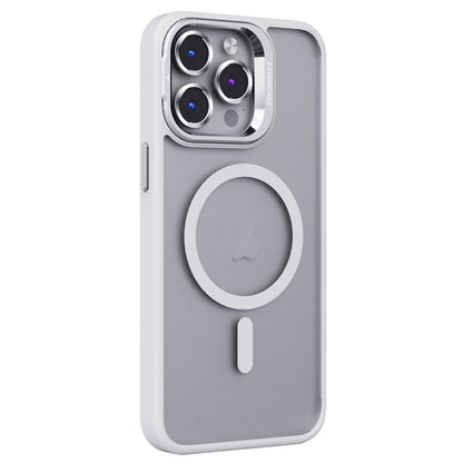 For iPhone 15 Pro Max Invisible Lens Holder PC + TPU Frosted MagSafe Phone Case(White) - iPhone 15 Pro Max Cases by buy2fix | Online Shopping UK | buy2fix