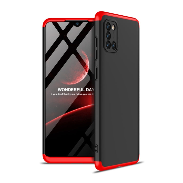 For Samsung Galaxy A31 GKK Three Stage Splicing Full Coverage PC Protective Case(Black Red) - Samsung Accessories by GKK | Online Shopping UK | buy2fix