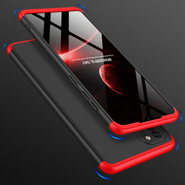 For Samsung Galaxy A31 GKK Three Stage Splicing Full Coverage PC Protective Case(Black Red) - Samsung Accessories by GKK | Online Shopping UK | buy2fix