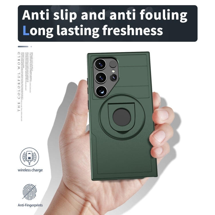 For Samsung Galaxy S24 Ultra 5G MagSafe Ring Holder Armor Phone Case(Deep Green) - Galaxy S24 Ultra 5G Cases by buy2fix | Online Shopping UK | buy2fix
