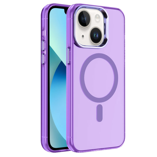 For iPhone 13 Electroplated IMD Magsafe PC Hybrid TPU Phone Case(Purple) - iPhone 13 Cases by buy2fix | Online Shopping UK | buy2fix