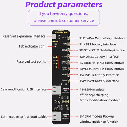 i2C KC02 Battery Data Repair Expansion Board Modifying Battery Efficiency for iPhone 11-15 Pro Max - Test Tools by buy2fix | Online Shopping UK | buy2fix