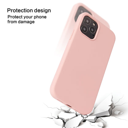 For iPhone 12 / 12 Pro Solid Color Liquid Silicone Shockproof Protective Case(Black) - iPhone 12 / 12 Pro Cases by buy2fix | Online Shopping UK | buy2fix